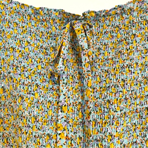 NWT Melloday Women’s Smocked Ditsy Floral Puff Bubble Sleeve Dress Size M - Picture 5 of 9